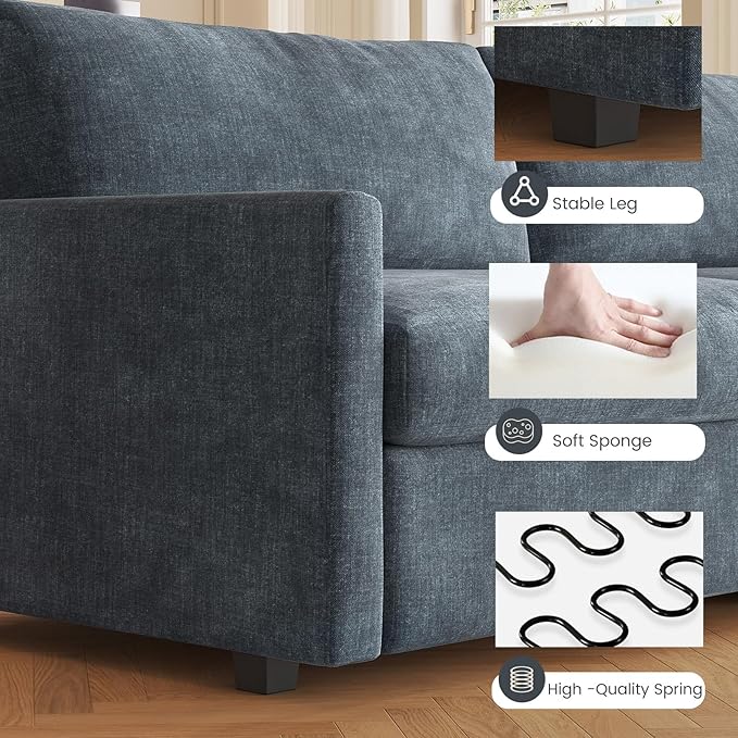 70.07 Blue Loveseat Sofa Upholstered Deep Seat Sofa for Small Spaces 2-Seater Couch Soft Polyester Blue Velvet Breathable &amp Easy to Clean