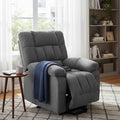 HealSmart Power Lift Recliner Chair with Massage &amp Heat Overstuffed Fabric Reclining Chair with Remote Side Pockets for Living Room &amp Bedroom Grey