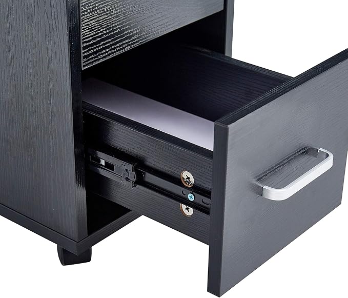 Home Office Computer Desk Table with Drawers White Black