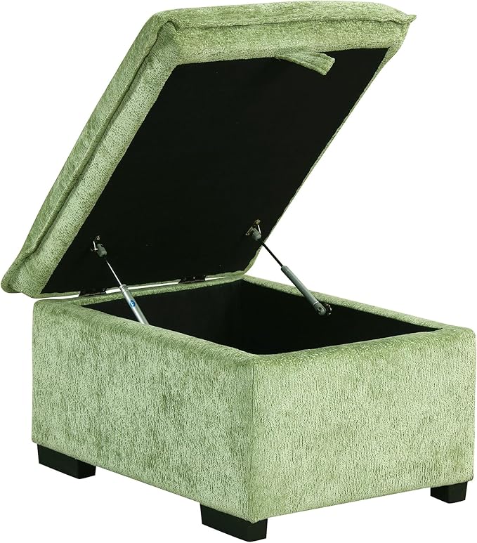 82.67 Convertible Sofa Bed Sectional Sofa Sleeper Chenille L-Shaped Sofa with Movable Storage Ottoman and 2 Pillows Pull-Out Sofa Bed Corner Couch for Living Room Office Apartment (Green-CV)