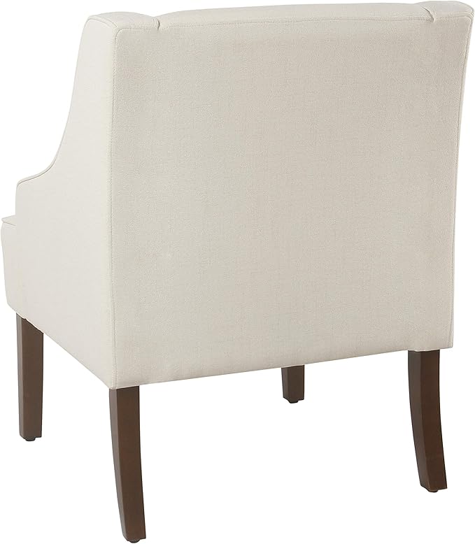 Homepop Upholstered Classic Swoop Arm Accent Chair Home DécorWarm Ivory