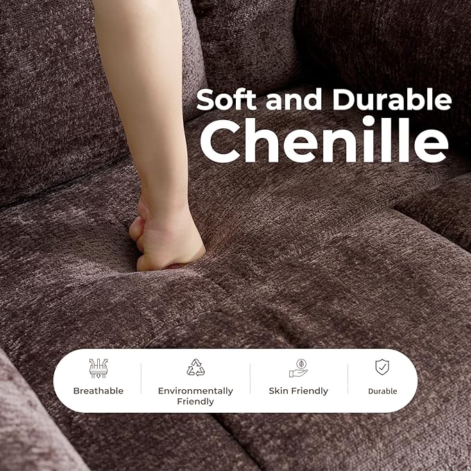 Oversized Swivel Rocker Recliner with Heat and Massage Overstuffed Swivel Rocking Chair for Living RoomManual Rocker ReclinerComfy Soft Fabric Recliner Sofa ChairCoffee