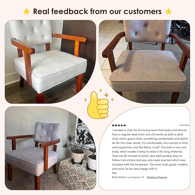 Modern Accent Chairs Set of 2Butacas para SalaMid Century Small Arm ChairUpholstered Wooden Chairs with Arm RestTufted BackrestCushion for OfficeWaiting/Reading/Living Room Light Blue