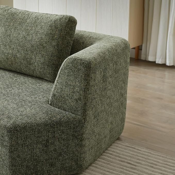 Sofa in a Box Oversized 3 Seater Memory Foam Boneless Couch w/Curved ArmsPlush Chenille Upholstered Cloud Modular LoveseatNo Assembly Needed Compression Sofa