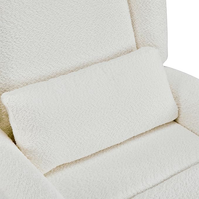 Christopher Knight Home Dolia Boucle Fabric Upholstered 360° Swivel Chair Push-Back Power Recliner Chair Iron Recliner Sofa with Rotation Living Room Lounge Sofa Adjustable Backrest Beige+Gold