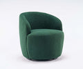 Green Teddy Swivel Accent Chair for Living Room Small Round Swivel Chairs with Metal Base for BedroomBarrel Chairs for Bedroom Corner Or Small Spaces Cozy (Green)