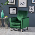 Mid-Century Fabric Rocker Recliner Chair Adjustable Single Recliner Sofa with Thicker Seat Cushion with Pocket for Living Room Bedroom Apartment (Emerald)