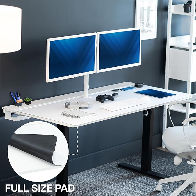 VIVO Universal 60 x 30 inch Table Top with Built-in Concealed Cable Trays for Standard and Sit to Stand Height Adjustable Home and Office Desks Full Size Mouse Pad White Desktop DESK-TOP3-W