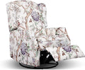 Swivel Rocker Recliner Chair with Patterned Fabric 360° Swivel &amp Gentle Rocking Motion Wingback Reclining Chair for Adults Living Room Accent Rocker Armchair with Push-Back Recline (Print)
