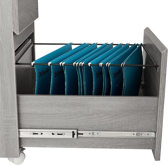Techni Mobili Rolling Lock and Storage 2 Drawer Vertical Filing Cabinet 15.75 L x 17.75 W x 23 HGrey