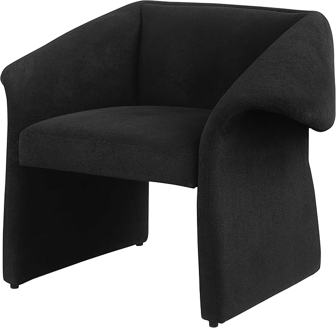 Coaster Home Furnishings - Ramsey - Fabric - Upholstered Accent Chair with Curled Arms Boxed-Edge Seat Cushion and Wooden Frame - Living Room - Black - 907524