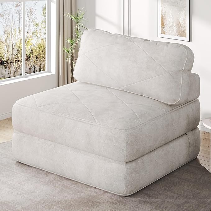 YITAHOME Folding Sofa BedNew Upgrade Resilient Pocket Spring Cushion-Fold Out Chair Bed Convertible Lazy Sleeper Chair with Back SupportComfy Floor Sofa Lounge for Living Room Bedroom Beige