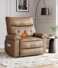 Garvee Oversized Wide Recliner Chair - Heat and Massage PU Leather Extra Wide Manual Recliner for Adults Large Lazy Chair with 1.5X Sponge Comfort Arm and Back for Living Room Bedroom