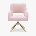 WestinTrends Genevieve Mid-Century Modern Wide Boucle Swivel Accent Arm Chair Dusty Peach