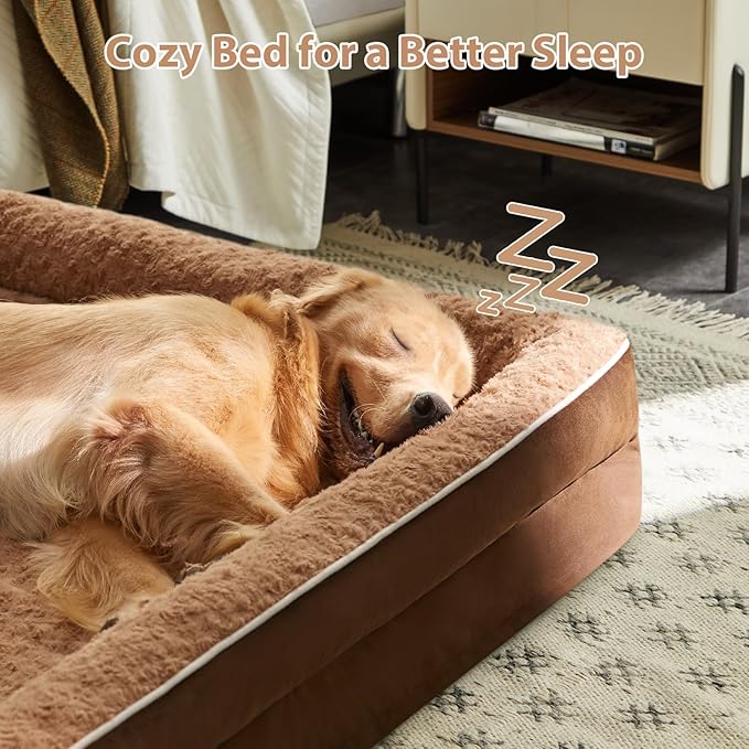 WNPETHOME Dog Beds for Large Sized Dogs Washable Orthopedic Dog Couch Sofa Bed with Waterproof Lining &amp Non-Skid Bottom for Pet Sleeping