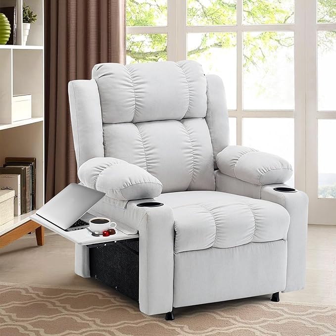HAOBO Home Recliner Chair with Heat and Massage Recliner Sofa Chair for Adults Recliners Home Theater Seating Reclining Sofa Chair Oversized Reclining Single Sofa Seat for Living Room