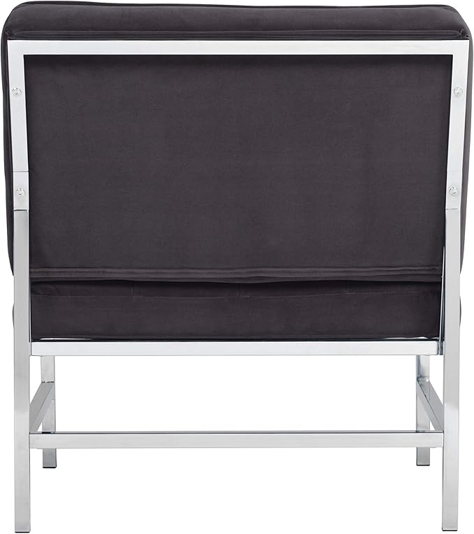 Studio Designs Home Modern Ashlar Velvet Accent Chair Lounge Chair for Living Room Bedroom or Office Polyester Fabric in Mink Brown Chrome