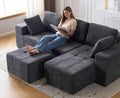 Square Stuffed Pouf OttomanChenille Poufs with Foam Chunk Filling27.9 X 16.1 Floor Poufs for SofaAccent Foot Rest Stool for Living RoomBedroomGrey