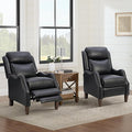 Leather Pushback Recliner Faux Armchair with Rivet Decoration Single Sofa Accent Chair for Living Room Bedroom
