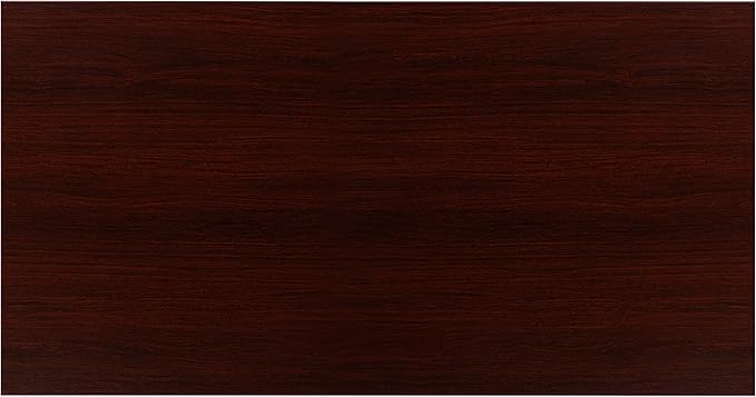 EMMA + OLIVER Industrial Modern Desk-47L Commercial Grade Home Office Desk-Mahogany/Black