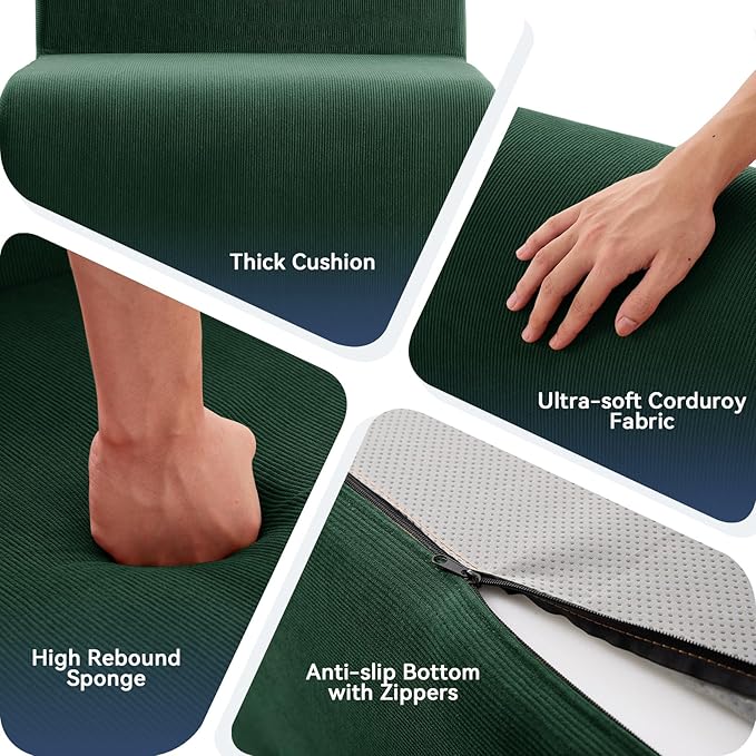 Small Boneless Chair for Living RoomSingle Floor ChairCorduroy Fireside Bean Bag ChairsMemory Foam Lounge Sofa Chairs for Bedroom Couch in a BoxDeep Green