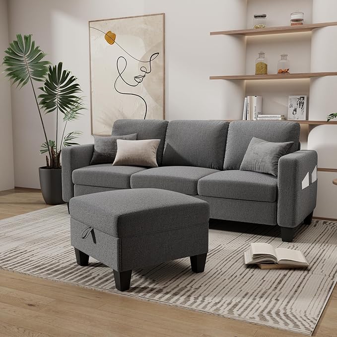 Sectional Couches for Living Room 78 L Shaped Sofa 3 Seat Modern Couch with Storage Ottoman Convertible Couches for Small Space Living Room Bedroom Apartment and Office
