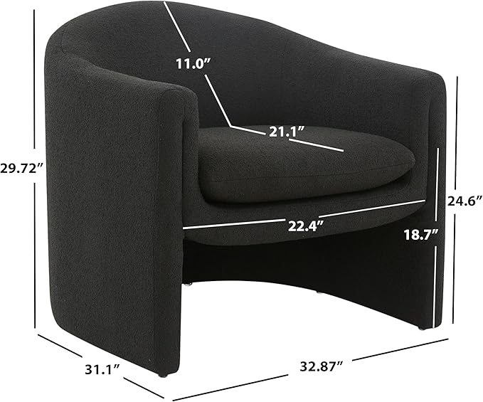SAFAVIEH Laylette Accent SFV4771 Chair 33 W x 31 D x 30 H Black