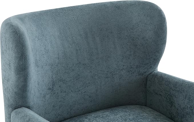 Christopher Knight Home Dolly Mid-Century Modern Velvet Upholstered Wingback Club Chair Living Room Lounge Chair for Relaxation Reading Armchair Solid Wood Living Room Accent Chair Aqua Blue+Brown