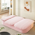78.7 Convertible Sleeper Sofa Bed with 2 Soft Pillows 2-in-1 Fold Out Couch Upholstered in Luxurious Plush Corduroy Fabric Deep Seat Couch for Living Room Bedroom Guest Room Pink