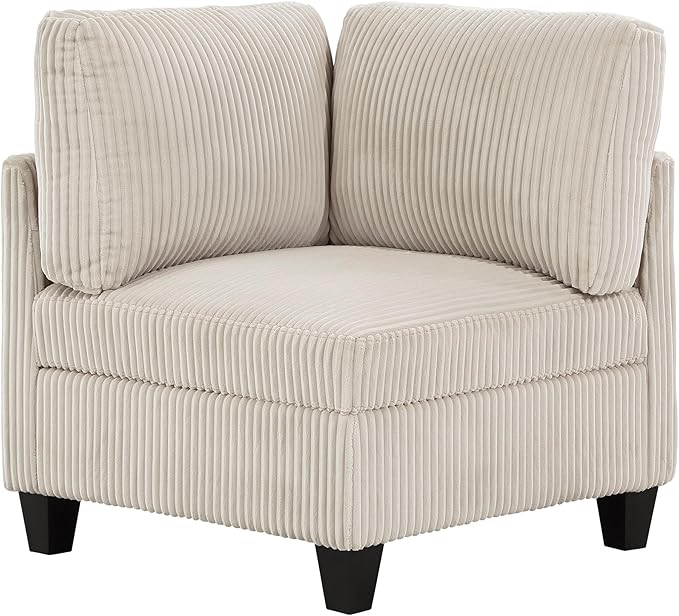 Lexicon Modular Sectional Sofa for Living Room Corduroy Corner Seat with Storage Units of Modular Sectional Couch Upholstered Chair for Customizable Sectional Sofa Couch Beige