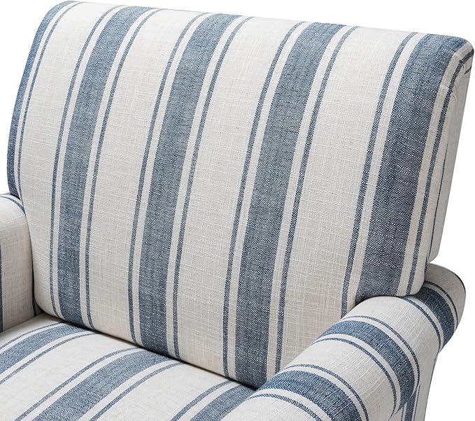 Upholstered Accent Chair with Arms and Wooden Legs Modern Comfy Armchair Reading Chair for Living Room Bedroom