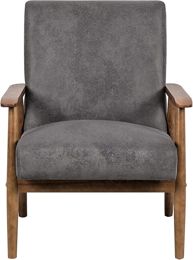 Barlow Modern Vintage Open-Framed Arm Living Room Chair 30.5 Fossil Grey