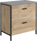 2 Drawer Small File Cabinet with Lock Under Desk Locking Drawers Modern Storage CabinetOrganizer for Home Office Filing CabinetsBrown