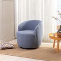 360° Blue Teddy Swivel Accent Chair for Living Room Small Round Swivel Chairs with Metal Base for BedroomBarrel Chairs for Bedroom Corner Or Small Spaces Cozy (Light Blue)