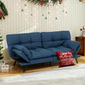 MUUEGM Futon Sofa Bed Couch Sofa Memory Foam Futon Sleeper Sofa Loveseat Convertible Couch Bed for Small Compact Spaces Apartment Blue.