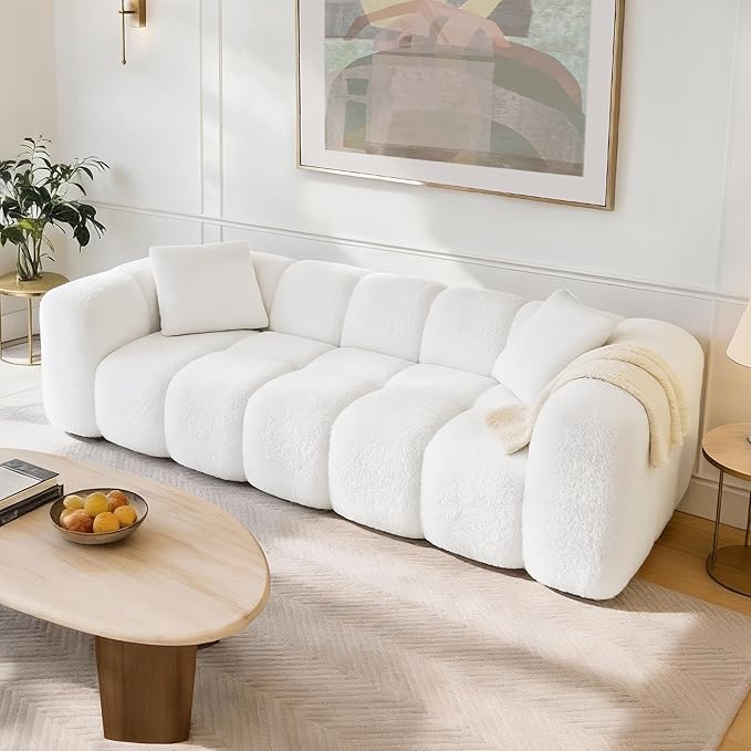 84 Boneless Couch No Assembly Required Loveseat Sofa Modern Deep Seat Cloud Couch Modern Compressed Sofa Oversized Upholstered 3-Seater for Living Room Bedroom