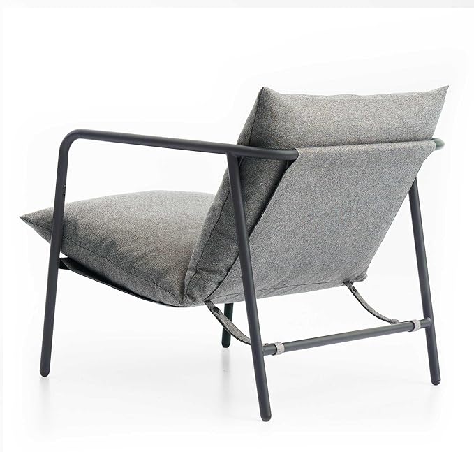 Mellow Wyn Sling Accent Chair with Arms/Casual Home Metal Framed Armchair with Plush Foam Cushions
