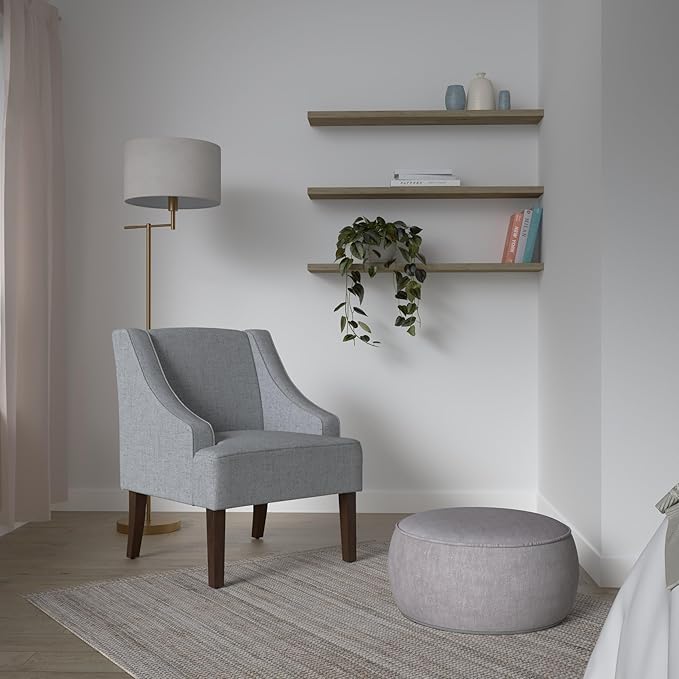 HomePop Velvet Swoop Arm Living-Room-Chairs Light Blue