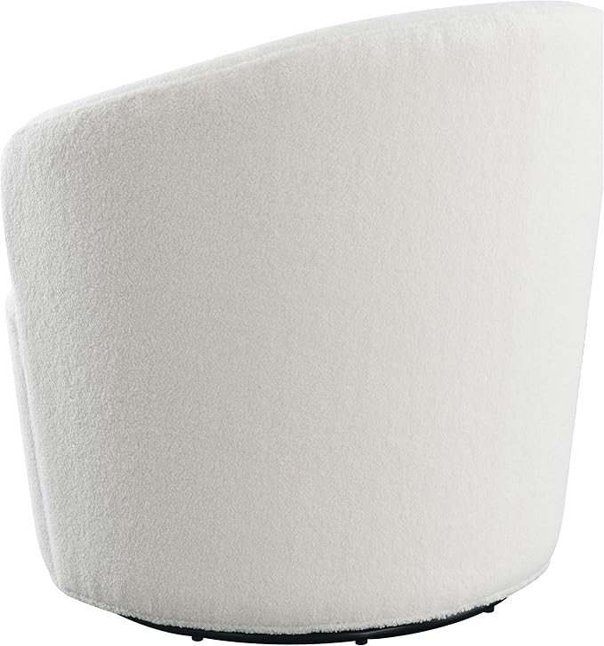 Coaster Home Furnishings - Joyce - Upholstered Barrel Back Swivel Chair with 360-Degree Seating and Padded Seat - Living Room - White - 905633