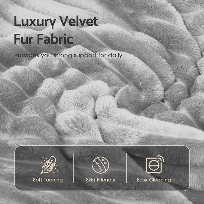 smilesun Luxe Oversized L Shaped Sofa with ChaiseComfy Faux Fur Plush L Shaped Sectional Couches with 8 PillowsSoft Fluffy Upholstered Sofa Bed for Living Room Apartment Bedroom (Grey)