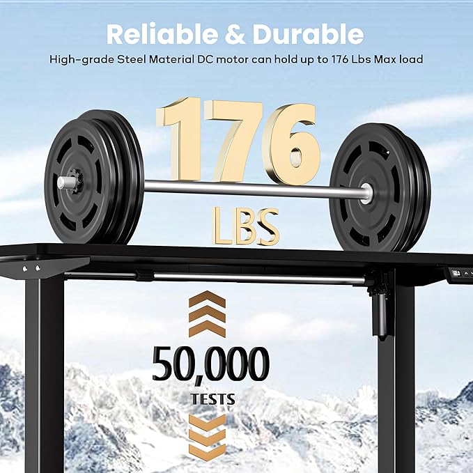 Electric Standing Desk FrameMemory Controller Height Adjustment176lbs Weight CapacityFor 37 to 77.5 DesktopErgonomic Sit Stand Desk Base for Home OfficeBlack Frame Only