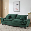 KEIKI Loveseat Sofa 84 Corduroy Upholstered Couch with Deep Seat and 2 Pillows Modern Loveseat Sofa Couch for Small Spaces Living Room Apartment Office Green