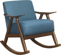 Lexicon Helena 28.5 W Fabric Wood Arm Rocking Chair Blue