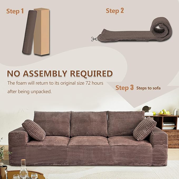 Modular Sectional Sofa Cloud Couch Corduroy Fluffy Couch Sectional Couches for Living Room