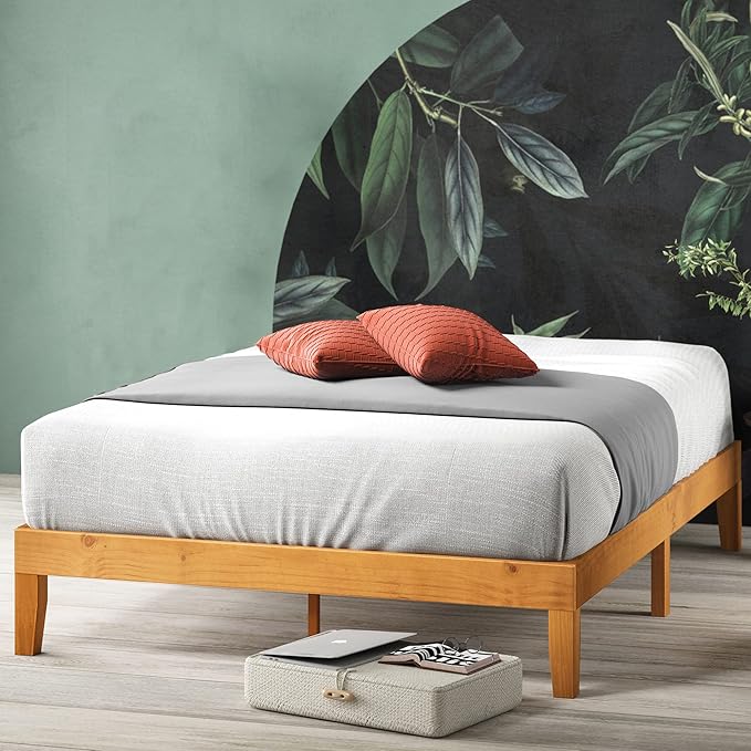 Zinus Alexia Wood Platform Bed Frame Solid Wood Foundation No Box Spring Needed Wood Slat Support Easy Assembly Rustic Pine Full