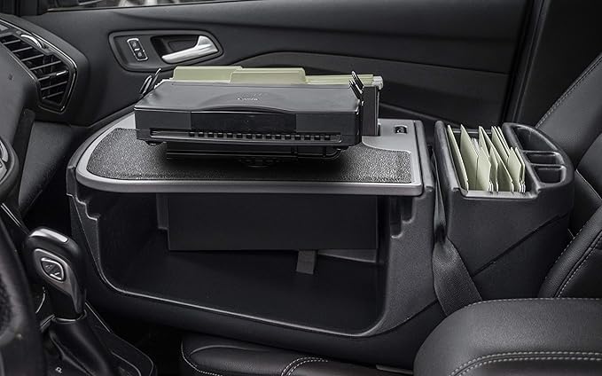 AutoExec AE-FMEF-PS-GT Efficiency FileMaster Car Desk for Your Vehicle Workstation and Mobile Office with Printer Stand