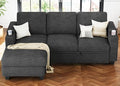 Belffin Sleeper Sofa Bed Pull Out Couch L Shaped Couch with Storage Left-Facing Chaise Modular Sectional Sofa. Dark Grey