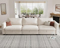 KKL Modular Sectional Sofa Couches for Living Room 113 Sofa Couch with Adjustable Backrest 3 Seater Sofa Couch with Comfy Cushion Chenille Beige