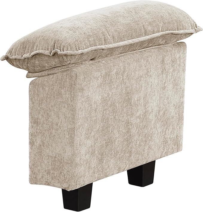 Lexicon Modular Sectional Sofa Module for Sectional Couch 2 Arms with Adjustable Pillow Top Set Left and Right Sofa Arm Soft Upholstery Durable Frame Customizable Comfort Chenille Light Taupe