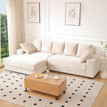 108.6 Corduroy Modular Sectional Sofa with Ottoman &amp Storage Modern Deep-Seat L-Shaped Sectional with 8 Pillows Cloud-Like Couch for Living Room Office &amp Apartment Beige